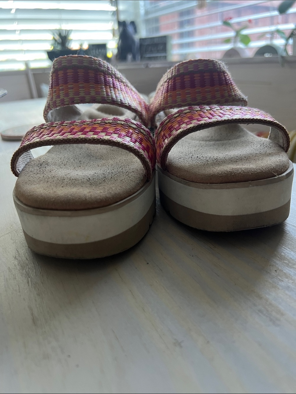 Kelly & Katie Multicolor Woven Platform Slide Sandals - Picture 5 of 7